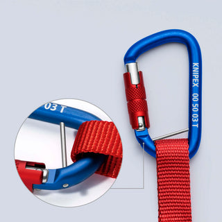 Knipex 00 50 12 T BKA 38" Tool Tethering Lanyard with Captive Eye Carabiner up to 13 lbs.