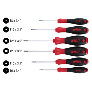 Wiha Tools 36201 TORX SoftFinish Driver Set 6 Piece