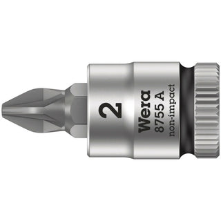 Wera 8755 A Pozidriv Zyklop bit socket, 1/4" drive, PZ 1 x 28 mm