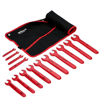 Wiha Tools 20190 Insulated Open End Wrench SAE Pouch Set, 14 Piece