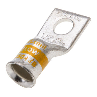 NSI GL25048B Copper Short Lug – Yellow – Bell End 1-Hole 250 MCM 1/2 Inch