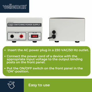 Velleman FPS1310SM Fixed Switching Mode Power Supply 13.8 Vdc / 10 A