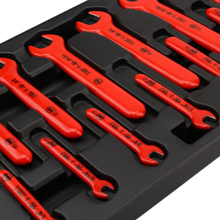 Wiha Tools 20196 Insulated Open End Wrench Metric Tray Set, 13 Piece