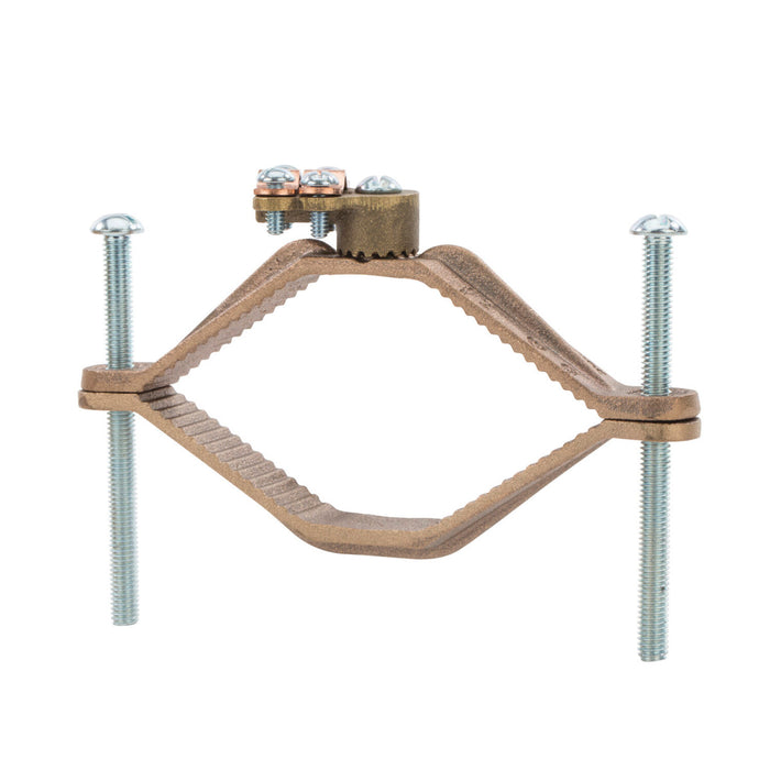 NSI G-16 Heavy Duty Bronze Ground Clamp, Wire Adapter, 4-1/2″ to 6″ Pipe