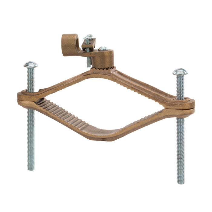 NSI G-19 Bronze Ground Clamp for Rigid Conduit, 4-1/2″ to 6″ Pipe, 1/2″ Hub