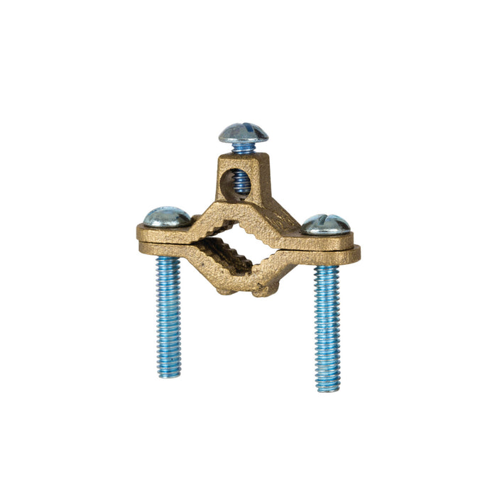 NSI G-1-S Bronze Ground Clamp for Water Pipe, 1/2″ to 1″ Pipe, Steel Screws