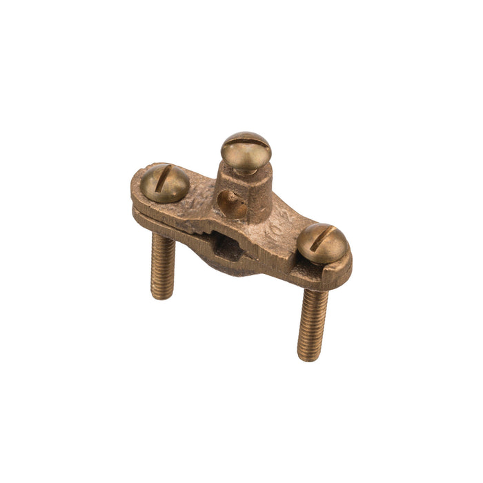 NSI G-1-SDBR Heavy Duty Bronze Ground Clamp, 1/2″ to 1″ Pipe, 1″ Rebar, Burial