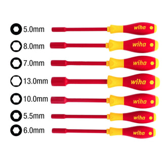 Wiha Tools 32293 7 Piece Insulated Nut Driver Metric Set