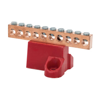 NSI GBC2-10 Copper Isolated Ground Bar, CU 2-14 AWG Range, 10 Circuits