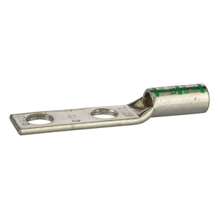 NSI GL1N-38 2-Hole Copper Short Lug – Green 1 AWG 3/8 Inch