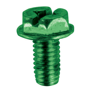 NSI GSC Combo Slotted Hex Head Grounding Screw, Green, Pack of 100