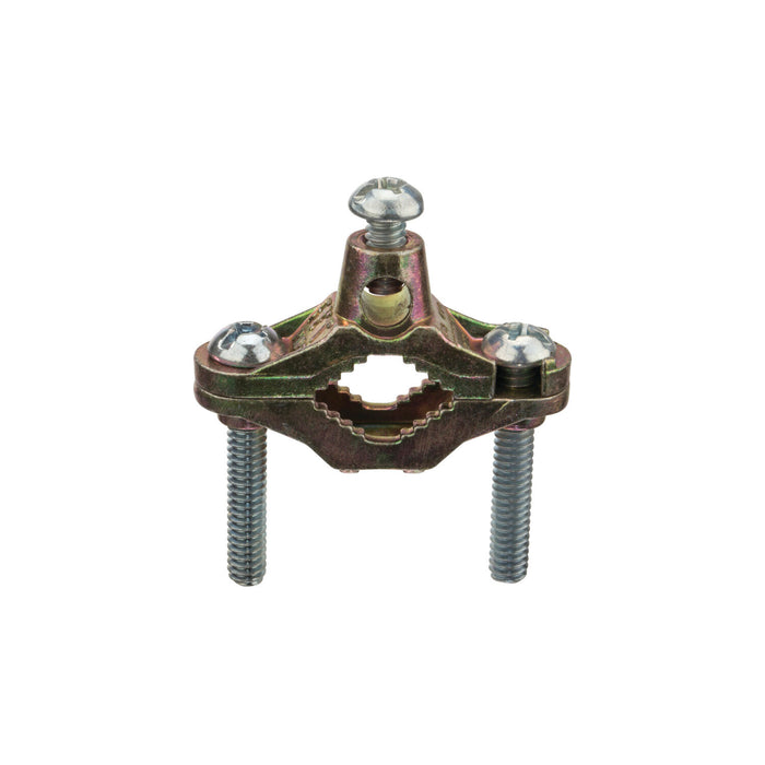 NSI GZB-1 Brass Plated Zinc Ground Clamp, 1/2″ to 1″ Conduit, Steel Screws