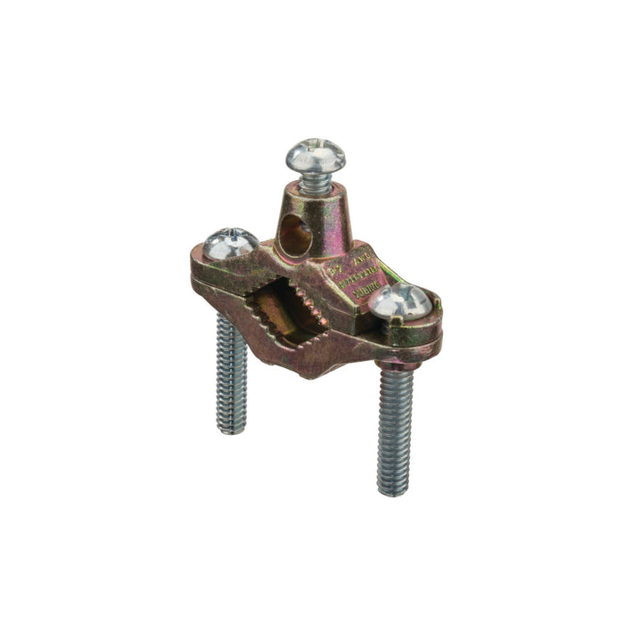 NSI GZB-1 Brass Plated Zinc Ground Clamp, 1/2″ to 1″ Conduit, Steel Screws