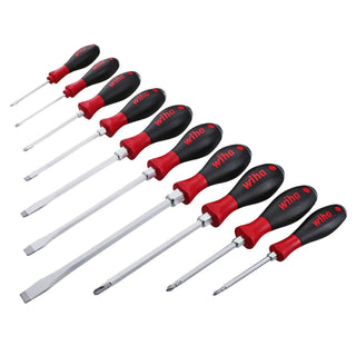 Wiha Tools 53099 SoftFinish Extra Heavy Duty Slotted/Phillips Screwdriver Set 10 Piece