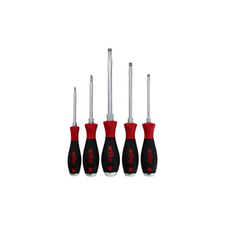 Wiha Tools 53090 SoftFinish Extra Heavy Duty Slotted/Phillips Screwdriver Set 5 Piece