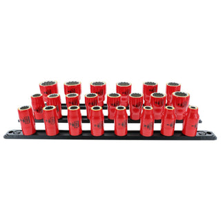 Wiha Tools 31793 22 Piece Insulated Socket Set 1/2" Drive - Metric