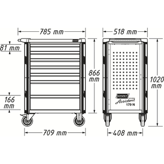 Hazet 179N-8/228 Tool trolley 228-pieces ∙ 8 Drawers total
