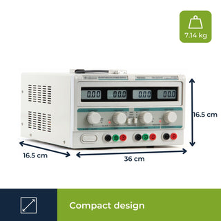 Velleman LABPS23023 Dual Dc Lab Power Supply 2x 0-30 Vdc / 0-3 A + 5 Vdc Fixed / 3 A Max With 4 Lcd Displays