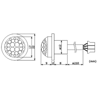 Velleman EMS114 Mini Pir Motion Detector - Flush Mount - 12 Vdc