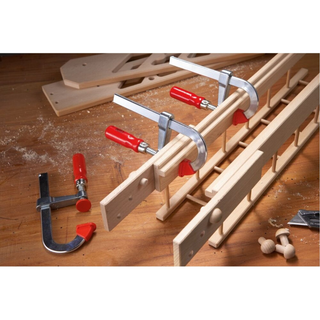 Bessey LMU2.004 Clamp, woodworking, F-style, zinc jaws, swivel pads, 2 In. x 4 In., 330 lb