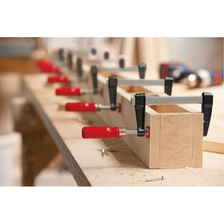 Bessey LM2.006 Clamp, woodworking, F-style, zinc jaws, swivel pads, 2 In. x 6 In., 330 lb