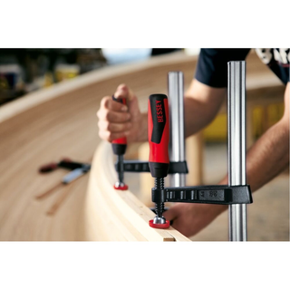 Bessey TG5.512+2K Clamp, woodworking, F-style, 2K handle, replaceable pads, 5.5 In. x 12 In., 1320 lb