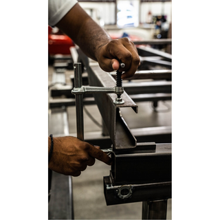 Bessey GS20K Clamp, welding, F-style, crimped on swivel pad, 8 In. x 4 In. , 880 lb