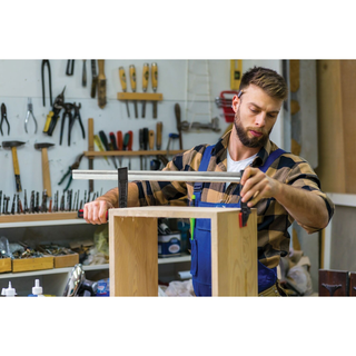 Bessey TG5.512+2K Clamp, woodworking, F-style, 2K handle, replaceable pads, 5.5 In. x 12 In., 1320 lb