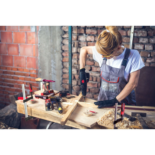 Bessey TG4.518+2K Clamp, woodworking, F-style, 2K handle, replaceable pads, 4.5 In. x 18 In., 1000 lb