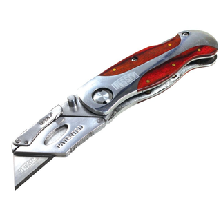 Bessey D-BKWH Knife, Folding, Locking Utility Knife- Wood handle