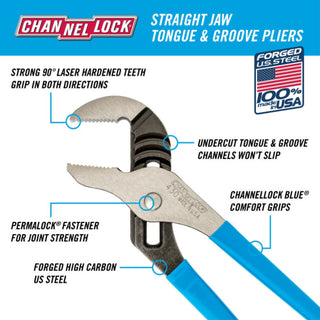 Channellock 430 10-Inch Straight Jaw Tongue & Groove Pliers