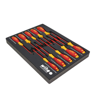 Wiha Tools 32080 10 Piece Insulated SoftFinish Cushion Grip Screwdriver Tray Set