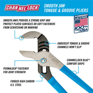 Channellock 415 BULK 10-inch Smooth Jaw Tongue & Groove Pliers