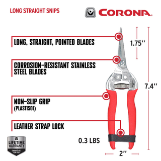 CORONA-AG 4930SS · Long Straight Snips - Stainless Steel, 1¾ Inch