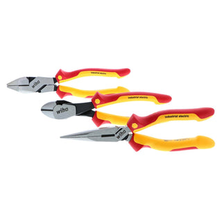 Wiha Tools 32968 3 Piece Insulated Industrial Grip Pliers and Cutters Set