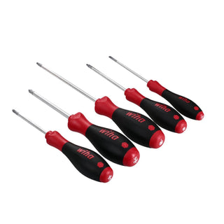 Wiha Tools 30286 5 Piece SoftFinish Slotted and Phillips and Square Screwdriver Set