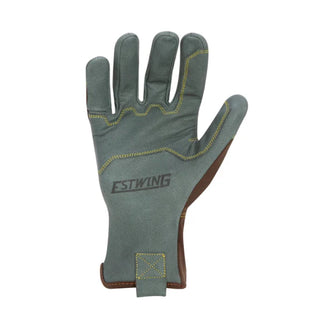 Estwing EWLP1012 Reinforced Knuckle Leather Palm Work Glove with Elastic Sewn Extended Cuff