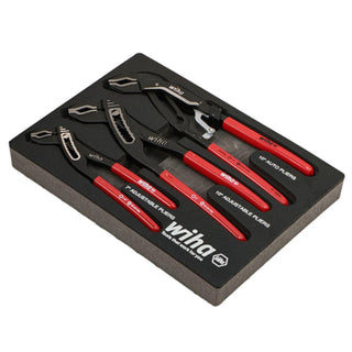 Wiha Tools 34690 3 Piece Classic Grip Adjustable Water Pump Pliers Tray Set