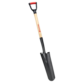 Corona SS 28010 Drain Spade Shovel, 15-Gauge, 30 in. Wood D-Grip Handle