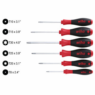 Wiha Tools 36290 6 Piece MagicSpring TORX® SoftFinish Driver Set