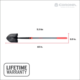 Corona SS16120  14 Round Square Point Fiberglass Handle Shovel