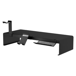 SilverStone MR03B Monitor Stand Riser with a Removable Phone Holder, Headphone Holder, and Storage Tray
