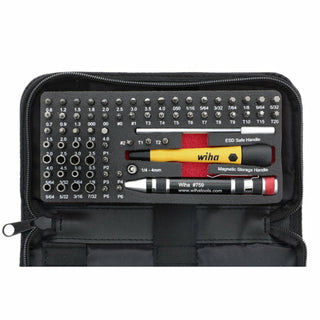 Wiha Tools 75971 MicroBit Master Tech Set In Zipper Case, 68 Piece