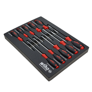 Wiha Tools 30280 10 Piece SoftFinish Cushion Grip Screwdriver Tray Set