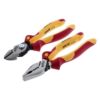 Wiha Tools 32862 2 Piece Insulated Combination Pliers and BiCut Compound Cutters Set