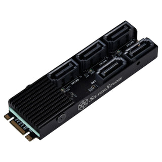 SilverStone ECS07 5-Port SATA Gen3 6Gbps Non-RAID M.2 PCIe Storage Expansion Card