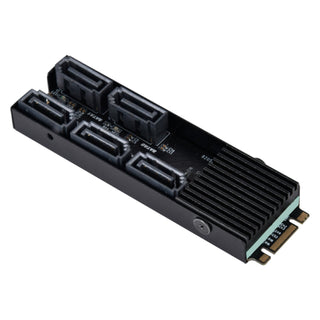 SilverStone ECS07 5-Port SATA Gen3 6Gbps Non-RAID M.2 PCIe Storage Expansion Card