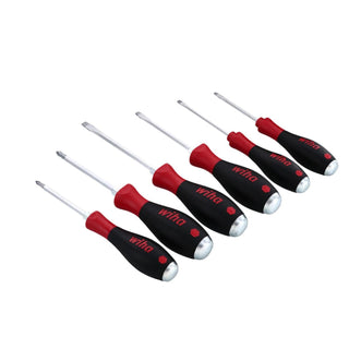 Wiha Tools 53096 SoftFinish Extra Heavy Duty Slotted/Phillips Screwdriver Set 6 Piece