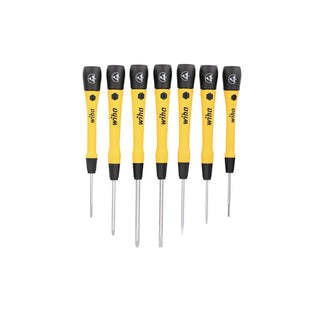 Wiha Tools 27392  7 Piece ESD Safe Picofinish Precision Slotted and Phillps Screwdriver Set