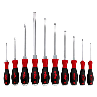 Wiha Tools 53099 SoftFinish Extra Heavy Duty Slotted/Phillips Screwdriver Set 10 Piece